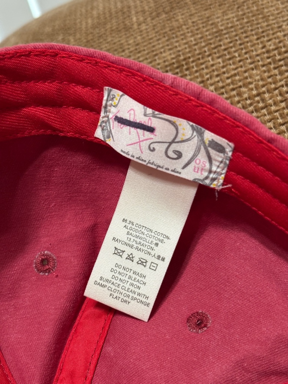 Free People Hat Washed Red Anchor Logo Y2K Womens Adjustable Vintage Style NWOT - Picture 4 of 10